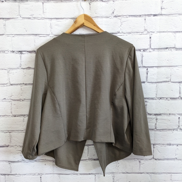 ADDITION ELLE Bollaro Shrug Cropped Draped Collar Open Jacket Cardigan - Picture 2 of 14